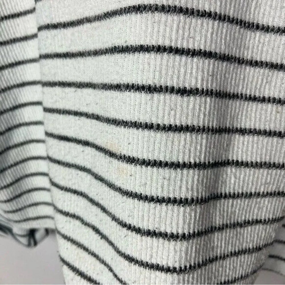 Urban Outfitters UO Black & White Striped Inside Out Notch Neck Long Sleeve Top - Picture 5 of 7